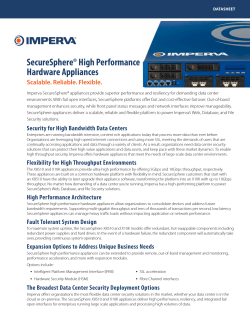 SecureSphere® High Performance Hardware Appliances Scalable. Reliable. Flexible.