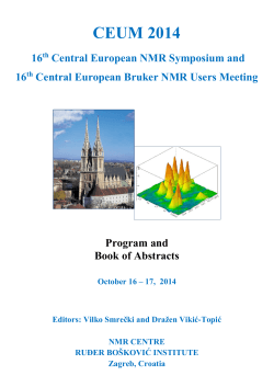 CEUM 2014  16 Central European NMR Symposium and