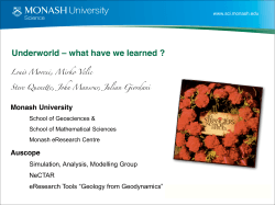 Underworld – what have we learned ? Monash University &#34; Auscope &#34;