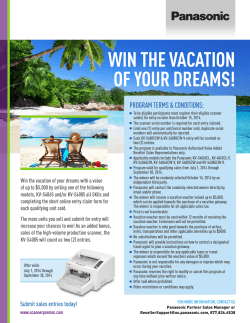 WIN THE VACATION OF YOUR DREAMS! PROGRAM TERMS &amp; CONDITIONS: