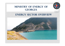 MINISTRY OF ENERGY OF GEORGIA Energy Sector Overview