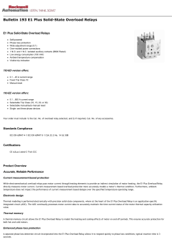 Bulletin 193 E1 Plus Solid-State Overload Relays