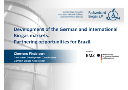 Development of the German and international Biogas markets. Partnering opportunities for Brazil.
