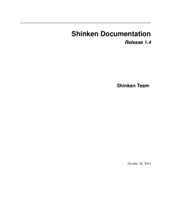 Shinken Documentation Release 1.4 Shinken Team October 20, 2014