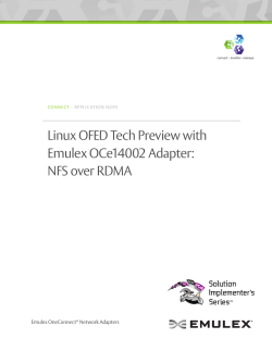 Linux OFED Tech Preview with Emulex OCe14002 Adapter: NFS over RDMA