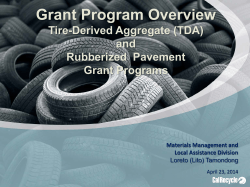 Grant Program Overview Tire-Derived Aggregate (TDA) and