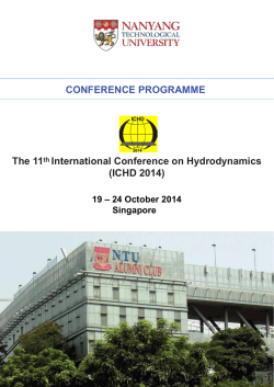 The 11 International Conference on Hydrodynamics (ICHD 2014) CONFERENCE PROGRAMME