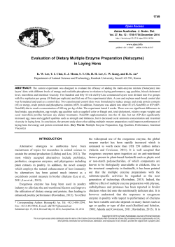 Evaluation of Dietary Multiple Enzyme Preparation (Natuzyme) in Laying Hens