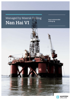Nan Hai VI Managed by Maersk Drilling Semi-submersible drilling rig