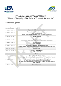 3 ANNUAL AML/CFT CONFERENCE “Financial Integrity – The Pulse of Economic Prosperity”