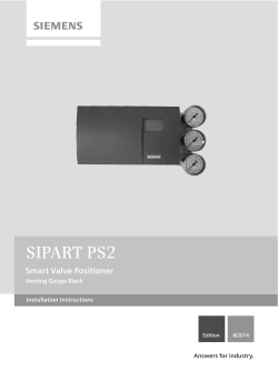SIPART PS2 Smart Valve Positioner Venting Gauge Block