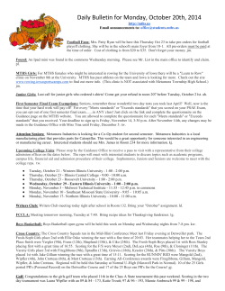 Daily Bulletin for Monday, October 20th, 2014