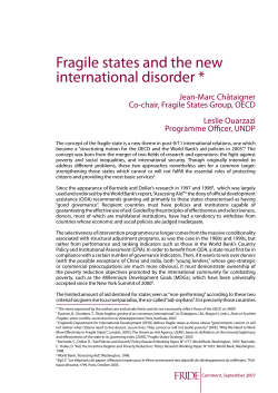 Fragile states and the new international disorder * Jean-Marc Châtaigner