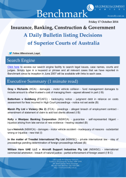 A Daily Bulletin listing Decisions of Superior Courts of Australia