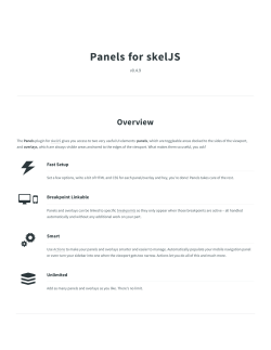 Panels for skelJS Overview v0.4.9