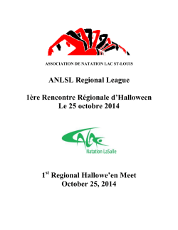 ANLSL Regional League  1ère Rencontre Régionale d’Halloween Le 25 octobre 2014