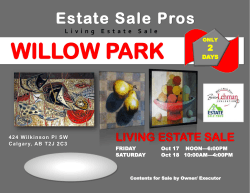 WILLOW PARK Estate Sale Pros LIVING ESTATE SALE 2