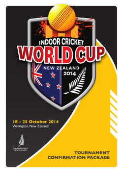 2014 NEW ZEALAND 18 – 25 October 2014 TOURNAMENT
