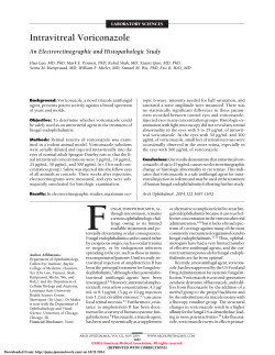 Intravitreal Voriconazole An Electroretinographic and Histopathologic Study