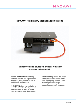 MACAWI Respiratory Module Specifications  The most versatile source for artificial ventilation