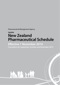 New Zealand Pharmaceutical Schedule Effective 1 November 2014 Update