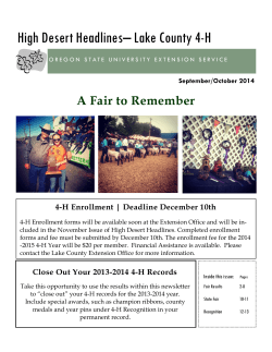 High Desert Headlines– Lake County 4-H A Fair to Remember September/October 2014