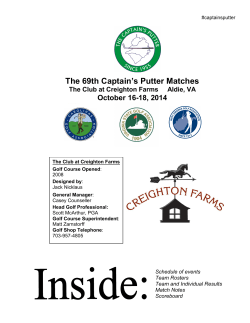 The 69th Captain’s Putter Matches  October 16-18, 2014