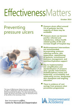 Effectiveness Matters Preventing pressure ulcers