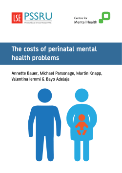 PSSRU The costs of perinatal mental health problems