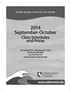 2014 September-October Class Schedules and Prices