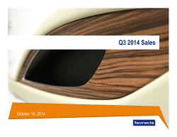 Q3 2014 Sales October 16, 2014