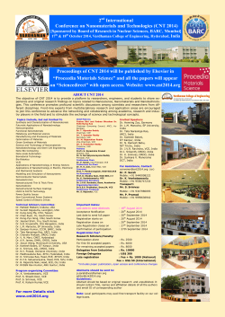 2 International  Conference on Nanomaterials and Technologies (CNT 2014)