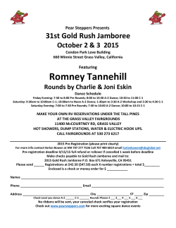 Romney Tannehill 31st Gold Rush Jamboree October 2 &amp; 3  2015