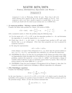 MATH 3078/3978 — Partial Differential Equations and Waves — Assignment 2