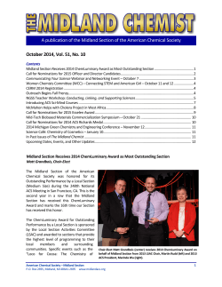A publication of the Midland Section of the American Chemical... October 2014, Vol. 51, No. 10
