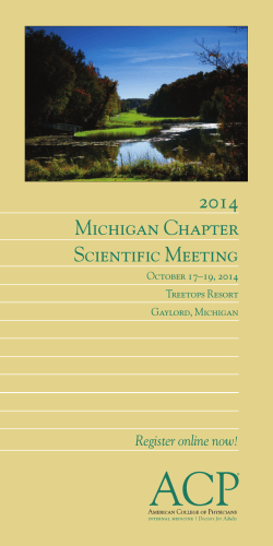 2014 Michigan Chapter Scientific Meeting Register online now!