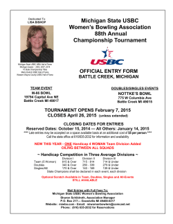 Michigan State USBC Women’s Bowling Association 88th Annual Championship Tournament