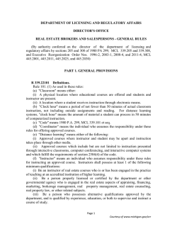 DEPARTMENT OF LICENSING AND REGULATORY AFFAIRS  DIRECTOR'S OFFICE