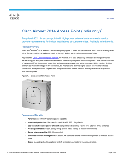 Cisco Aironet 701e Access Point (India only)  *