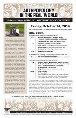 Anthropology in the reAl world Friday, October 24, 2014 2014 — 3