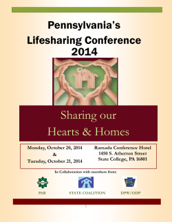 Sharing our Hearts &amp; Homes Pennsylvania’s Lifesharing Conference