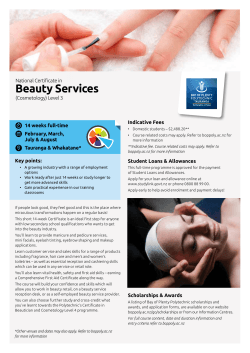 Beauty Services National Certificate in (Cosmetology) Level 3 Indicative Fees