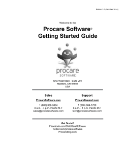 Procare Software Getting Started Guide Sales Support