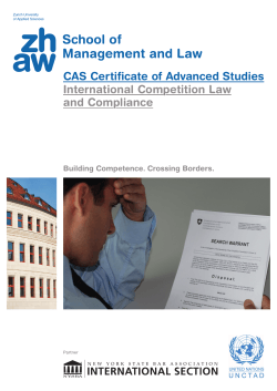CAS Certificate of Advanced Studies International Competition Law and Compliance