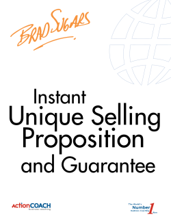 Proposition Unique Selling and Guarantee Instant