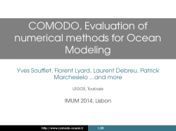 COMODO, Evaluation of numerical methods for Ocean Modeling