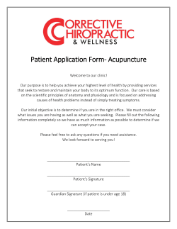 Patient Application Form- Acupuncture