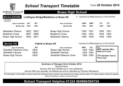 School Transport Timetable Braes High School  20 October 2014