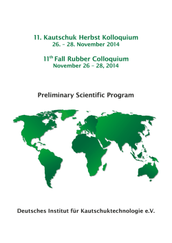 11. Kautschuk Herbst Kolloquium 11 Fall Rubber Colloquium Preliminary Scientific Program