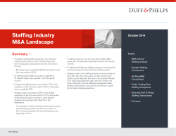 Staffing Industry M&amp;A Landscape Summary – Inside